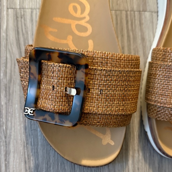 Sam Edelman Brown Slide Sandals with Tortoise Buckle Size 8.5 - Picture 3 of 13